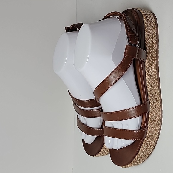 Naturalizer Peridot Espadrille Platform Sandal Shoe Straps Brown Faux‎ Leather 9 - Picture 9 of 16